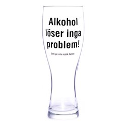 Roligt Ölglas - Alkohol Löser Inga Problem, 1-pack Ölglas Alkohol Löser Inga Problem - 1-pack