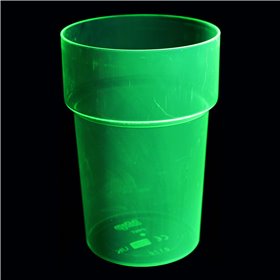 UV-reaktiva Ölglas i Hårdplast, 4-pack - Grön UV Neon Ölglas - 4-pack Grön