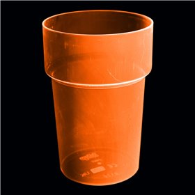 UV-reaktiva Ölglas i Hårdplast, 4-pack - Orange UV Neon Ölglas - 4-pack Orange