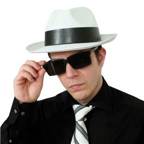 FiltMafia Premium - Svart Hatt med Vit Band, Universell Storlek FiltGangster Deluxe - Vit Hatt med Svart Band, One Size