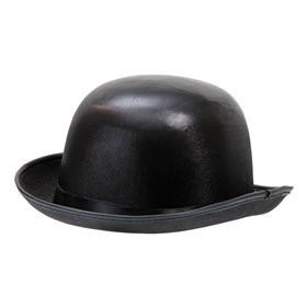 Sidenbandad Svart Plommonhatt - Universell Storlek Svart Plommonstop Hatt med Sidenband - One Size