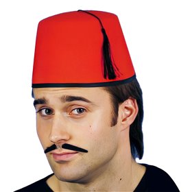 Sultan Hatt Premium - Traditionell Blå med Guld Tofs, Universell Vuxenstorlek Fez Hatt Deluxe - Klassisk Röd med Svart Tofs, One Size Vuxenstorlek