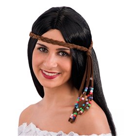 Pärlglittrande Hippie Pannband i Färgglatt Fejkskinn - One Size Pärlglittrande Hippie Pannband i Färgglatt Fejkskinn - One Size