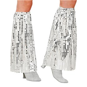 Retro Sparkle Disco Legwarmers - Silver Sequin, One Size Retro Sparkle Disco Legwarmers - Silver Sequin, One Size